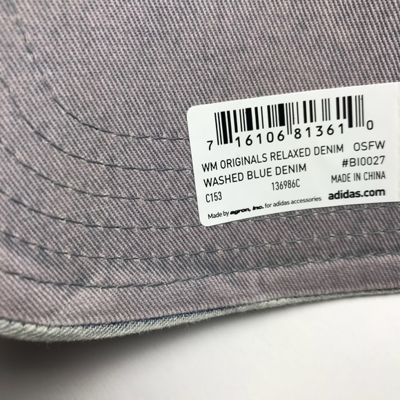 NWT Adidas Originals Denim Hat Trefoil Ball Cap - Picture 5 of 8